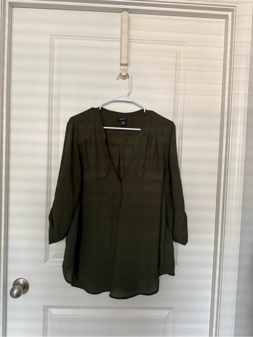 torrid Olive Green Georgette Blouse